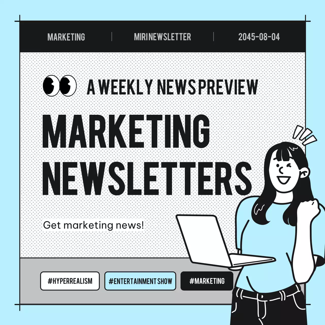 Blue Modern Marketing Newsletter Instagram Carousel