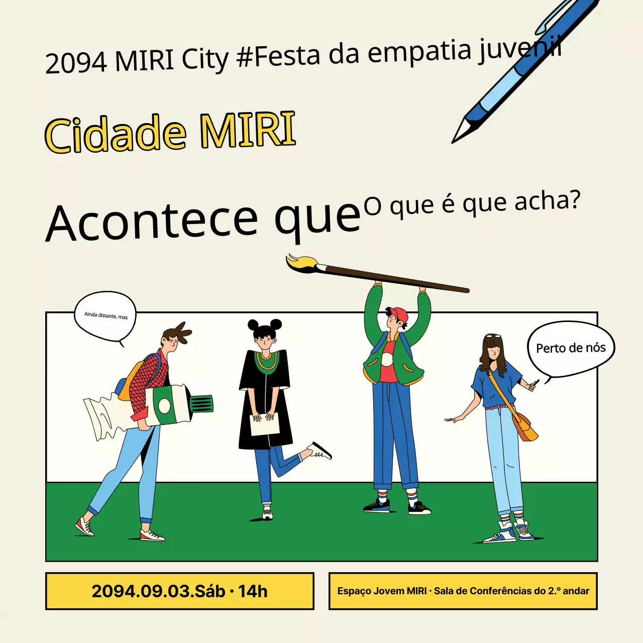 Promover uma festa kitsch amarela e verde para a criação de redes de jovens