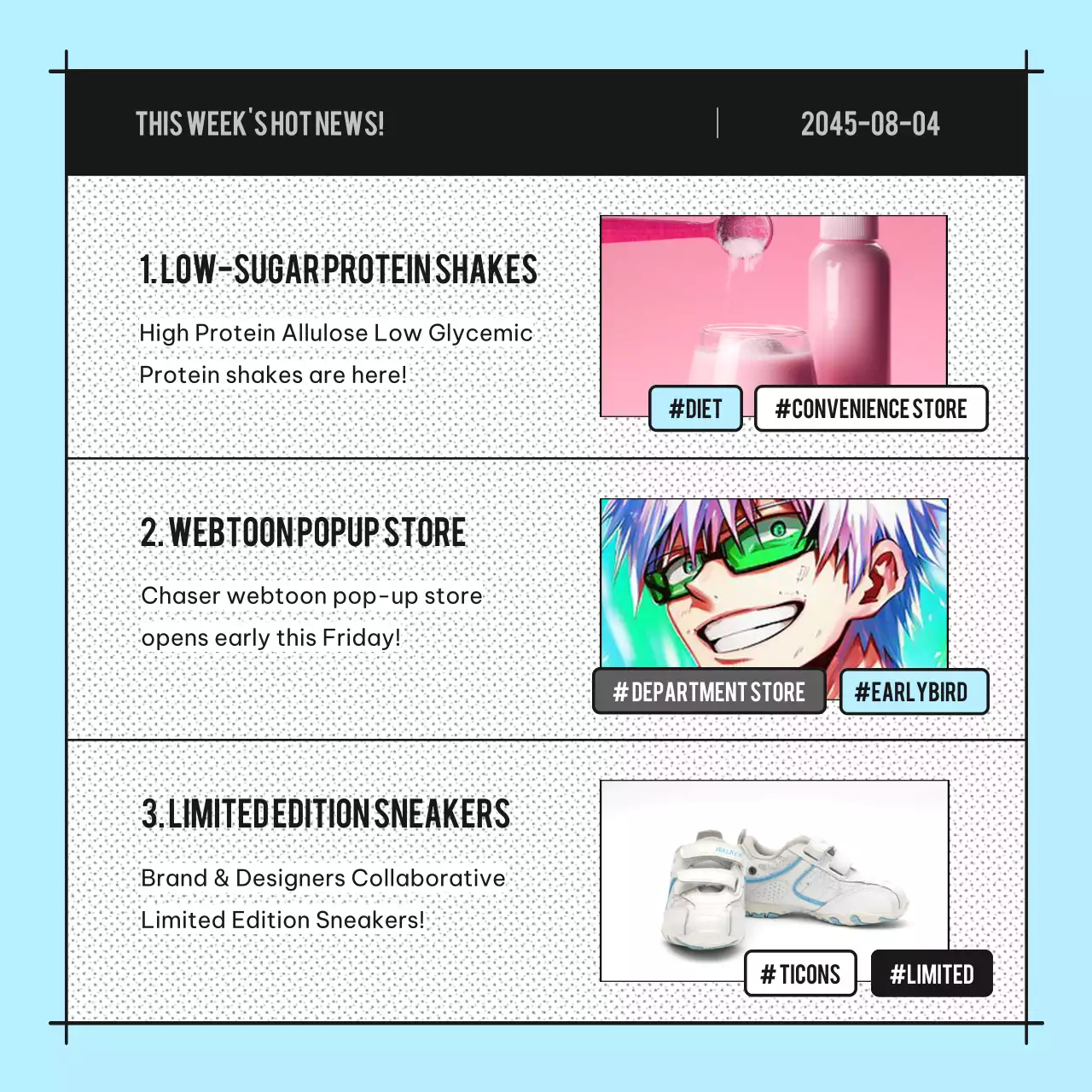 Blue Modern Marketing Newsletter Instagram Carousel