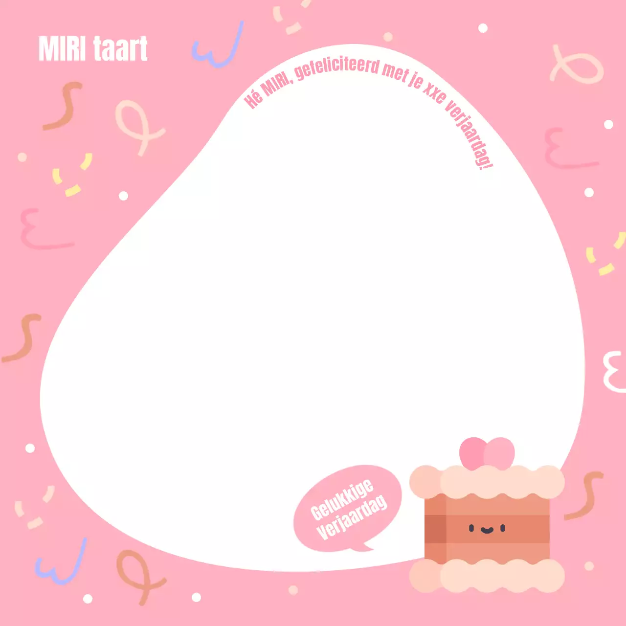 Schattige roze en witte gelukkige verjaardagskaartjes