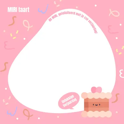 Schattige roze en witte gelukkige verjaardagskaartjes