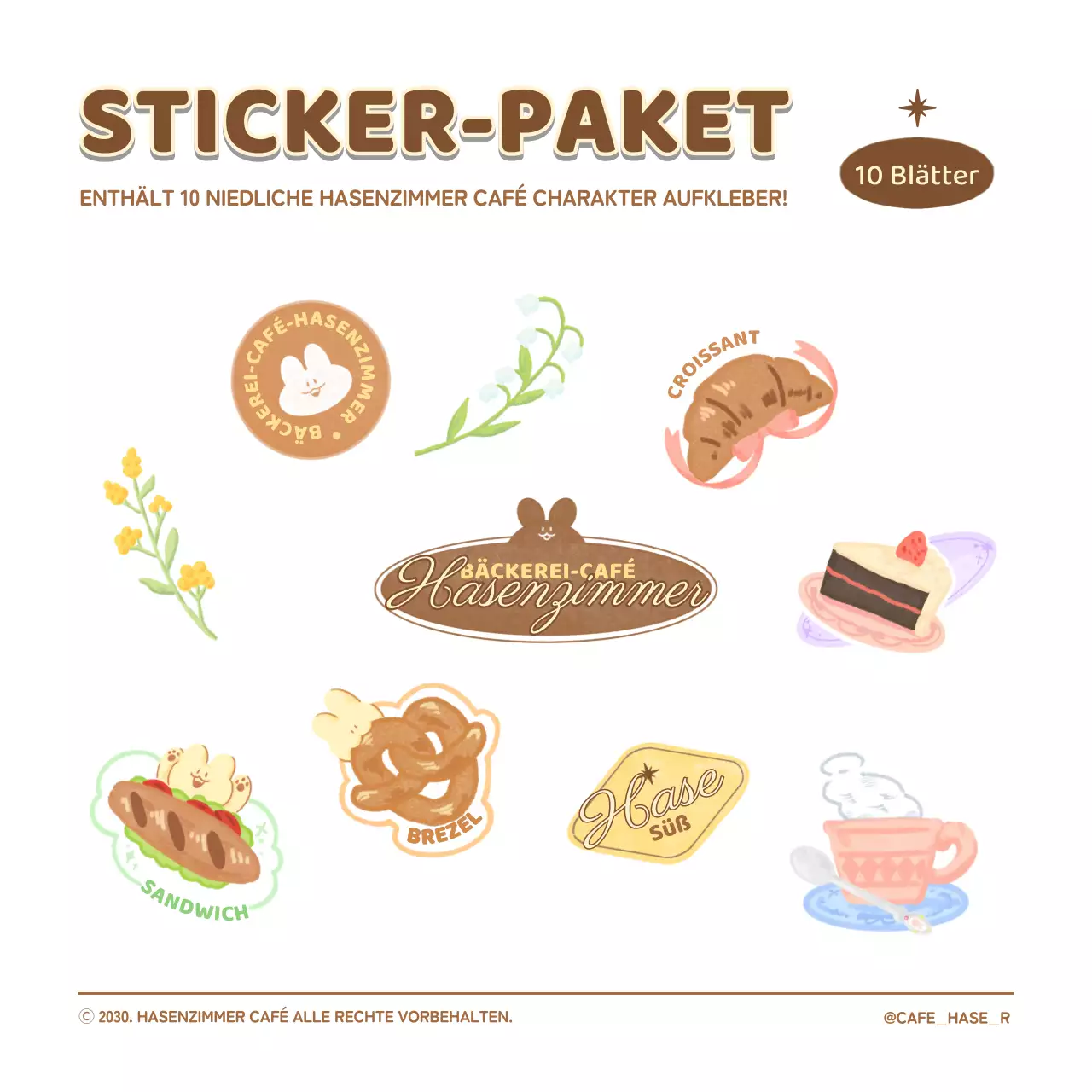 Niedliche bunte Bleistift Illustration Bäckerei Aufkleber Pack Hintergrundbilder