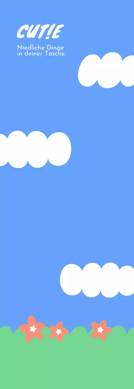 Niedliche kleine Stütze lange Tapete in blau