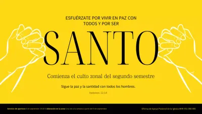 Una iglesia sencilla en amarillo y negro Sesión 2 Culto zonal Apertura Título principal