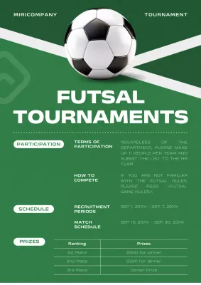 Green Modern Futsal Event Poster