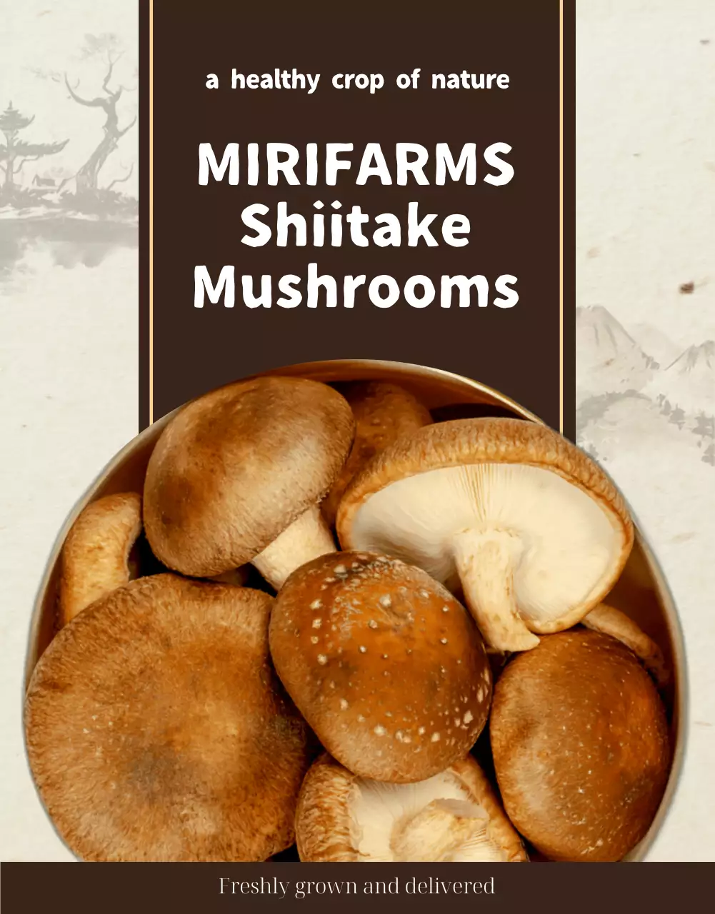Brown Rustic Mushrooms Advertisement Poster