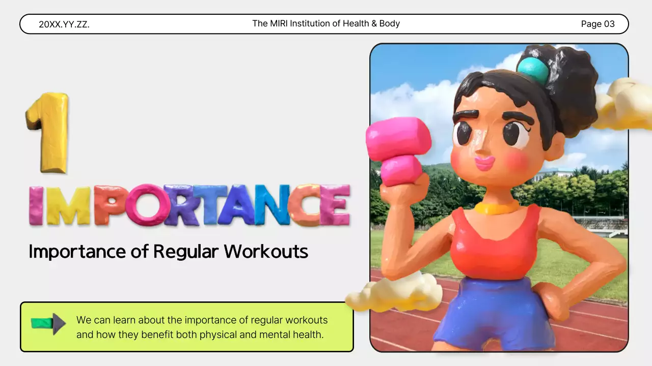 다채로운 대담한 피트니스 가이드라인 프레젠테이션