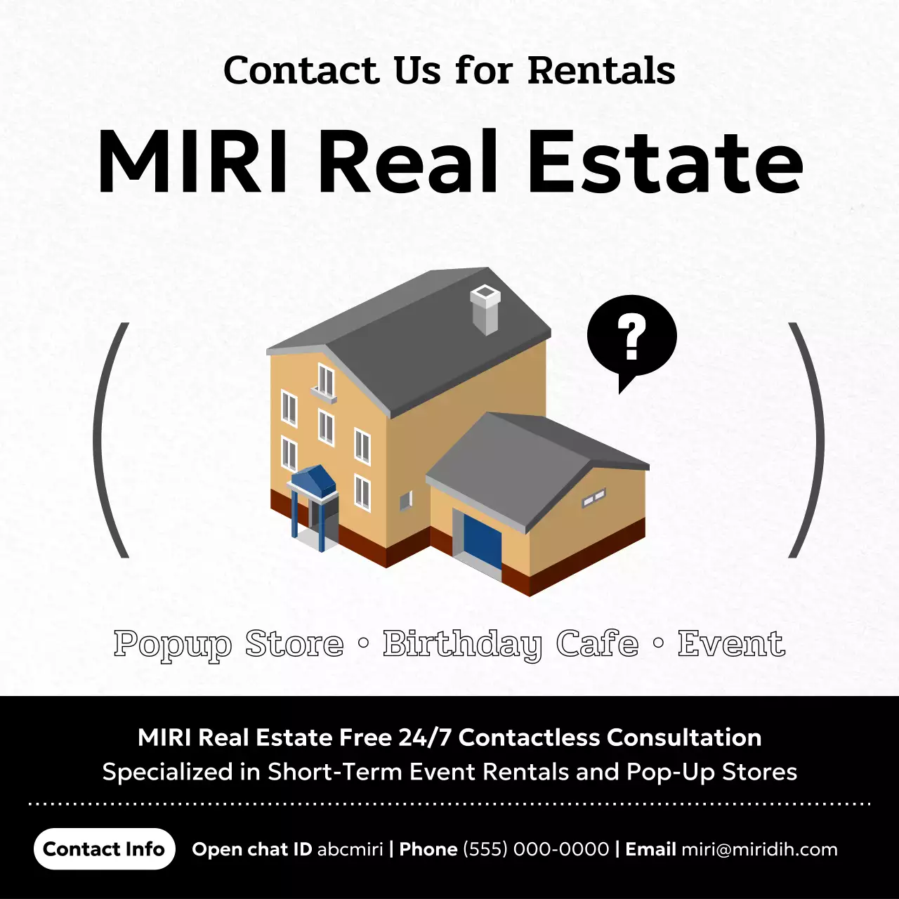 Black Modern Real Estate Advertisement Social Media Post