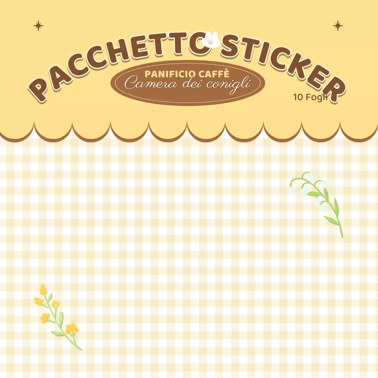 Illustrazione a matita colorata e carina del pacchetto di adesivi per la panetteria, carta da parati