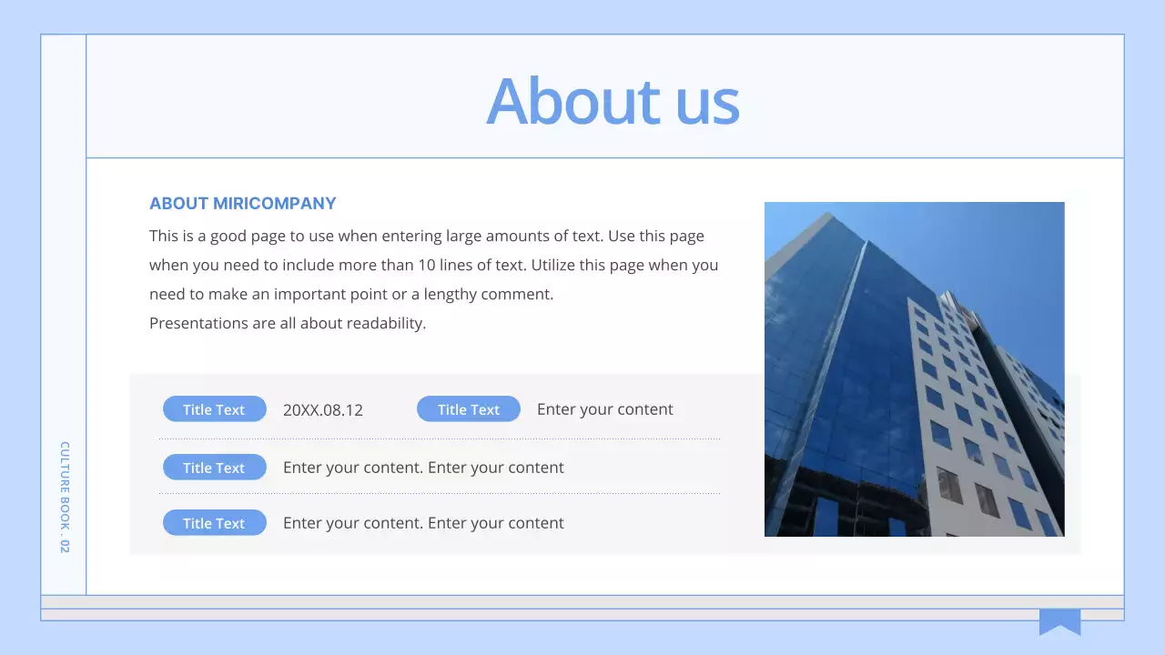 Blue Minimal Company Guide Presentation