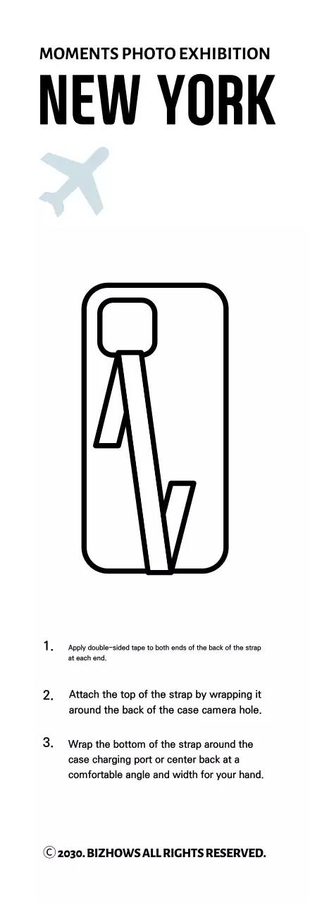 Papel de parede simples de embalagem do PhoneStrap em forma de bilhete de avião