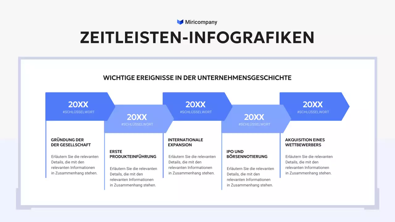 blaue moderne Infografik Bericht
