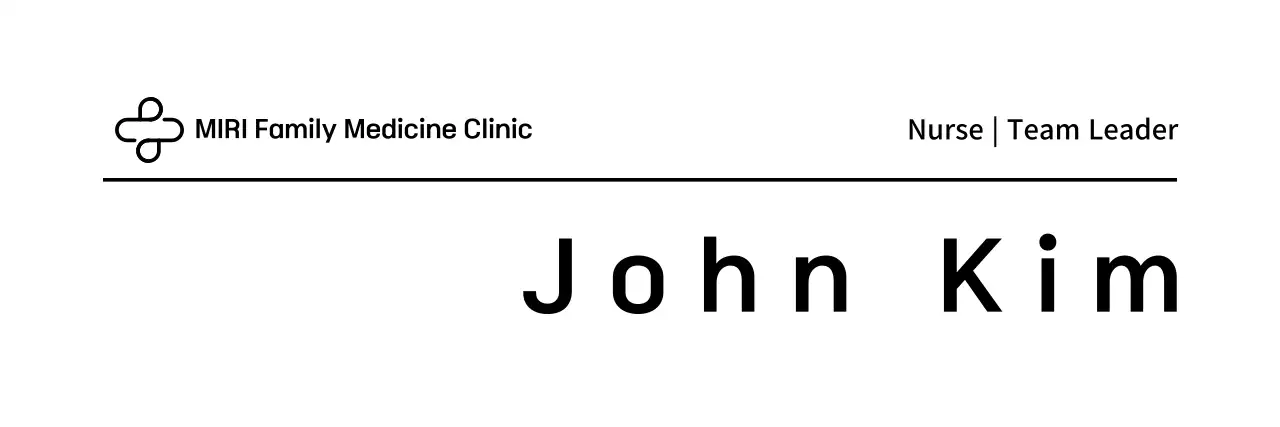 Thẻ tên bệnh viện dòng đơn giản