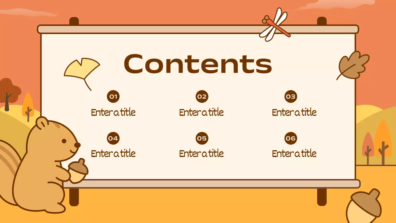 오렌지 귀여운 가을 프리젠테이션