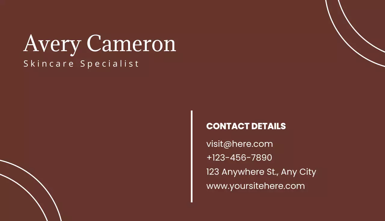 Brown Simple Skincare Business Card
