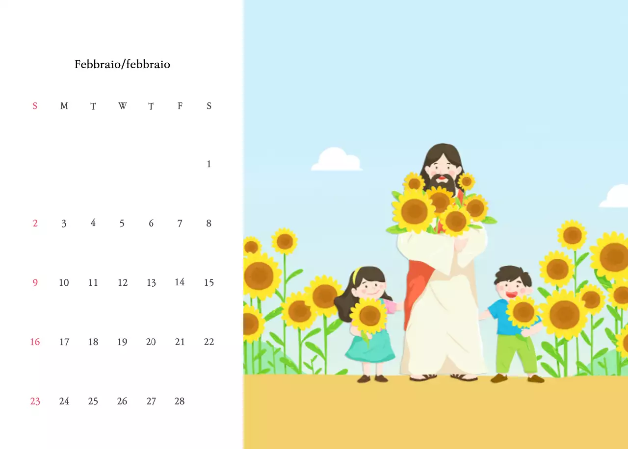 Colori caldiChiese con simpatiche illustrazioni