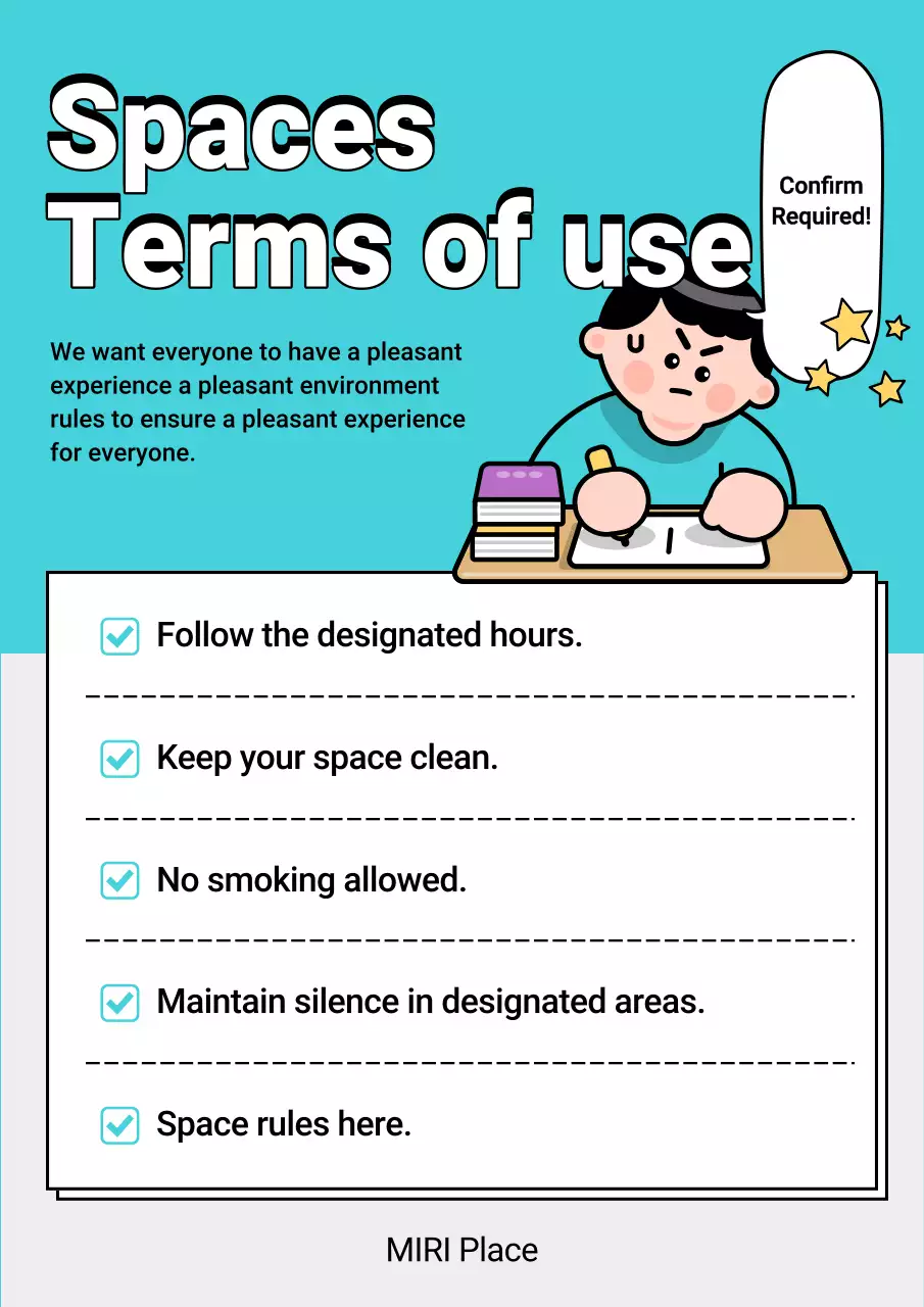 Teal Minimal Space Guideline Poster