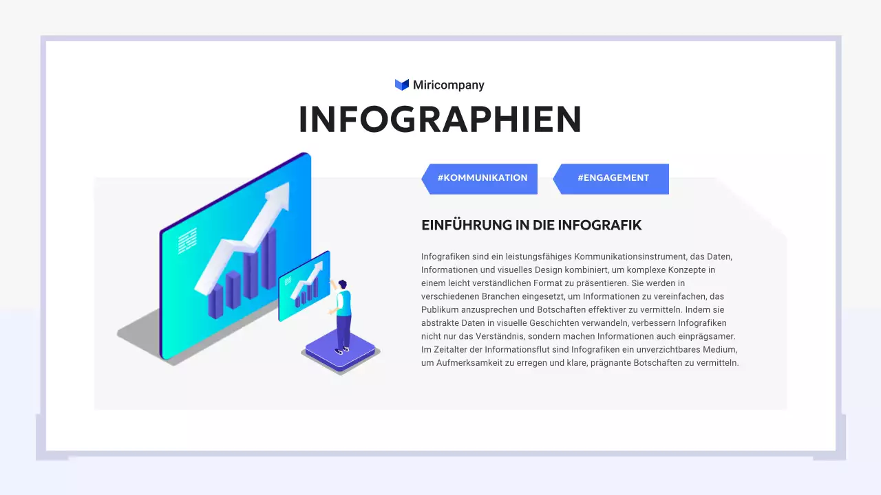 blaue moderne Infografik Bericht