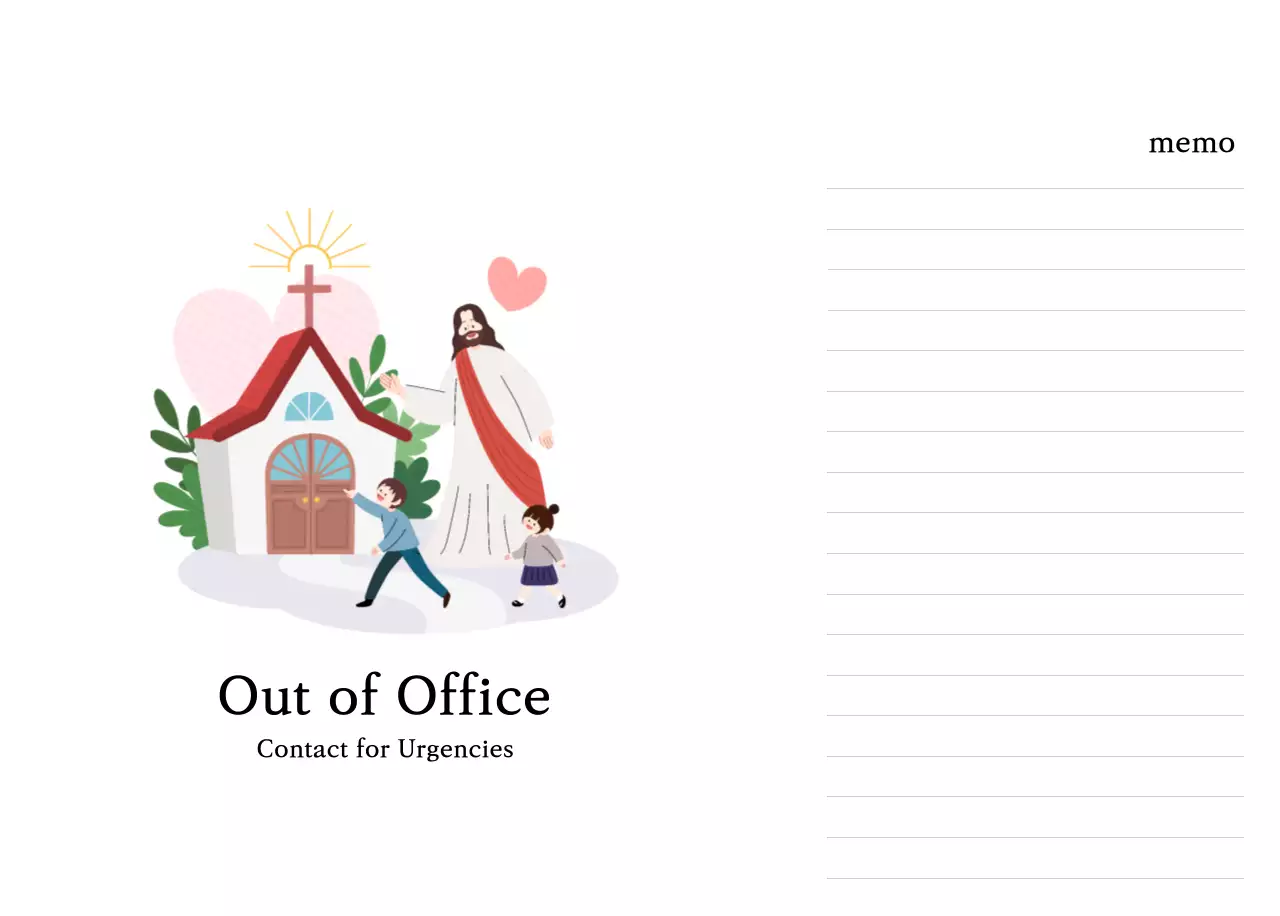 Warm colorsChurches with cute illustrations