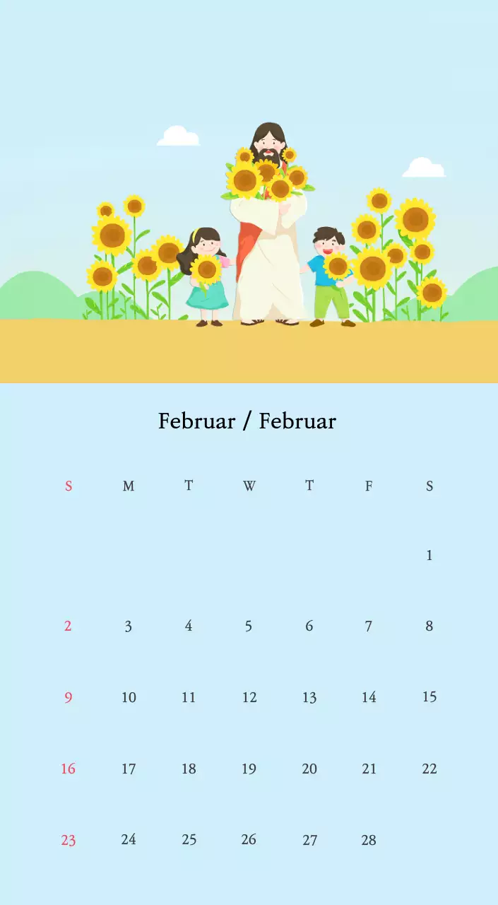 Warme FarbenKirchen mit niedlichen Illustrationen