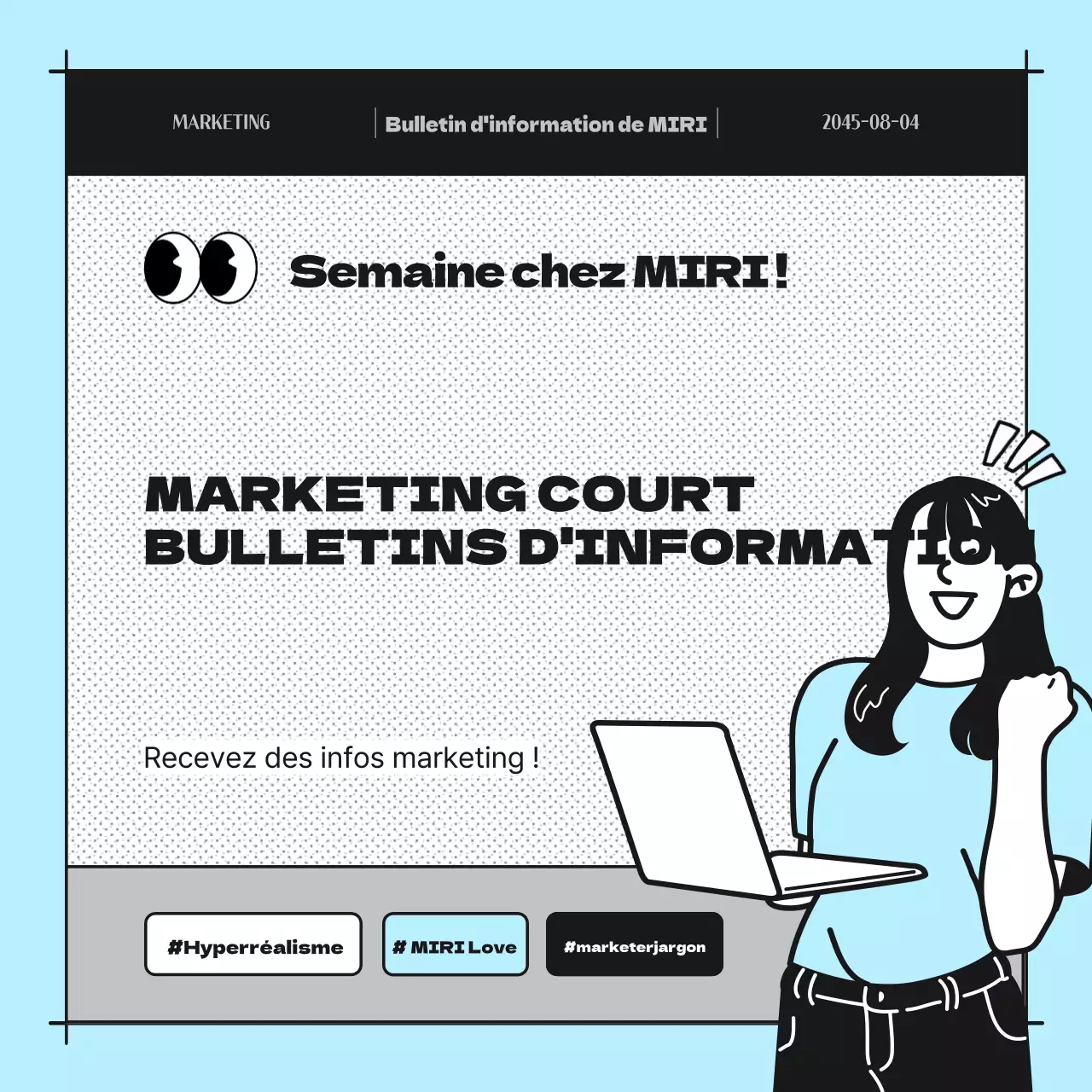 Promouvoir une lettre d'information en bande dessinée bleu clair