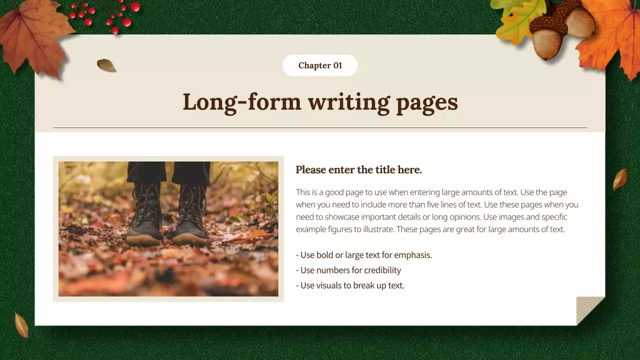 Green Elegant Autumn Presentation