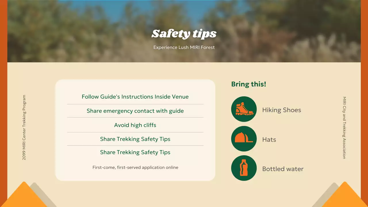 Green Rustic Trekking Schedule Presentation