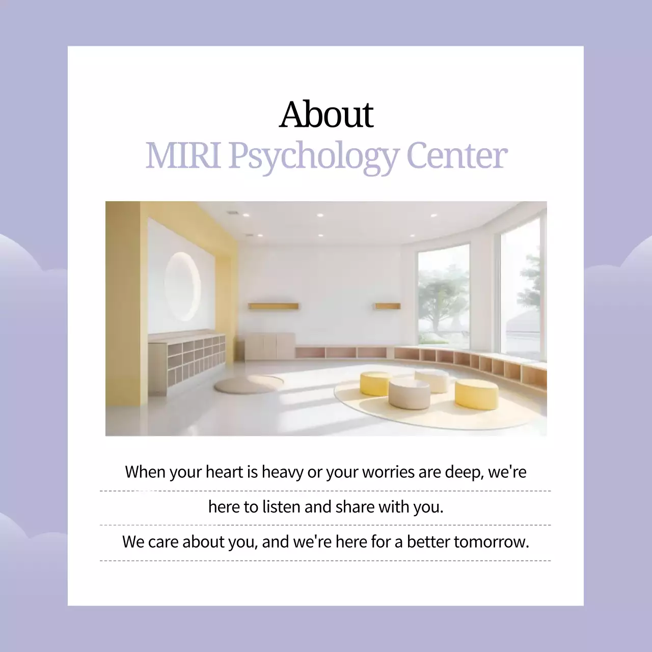 Purple Minimal Counseling Promotion Instagram Carousel