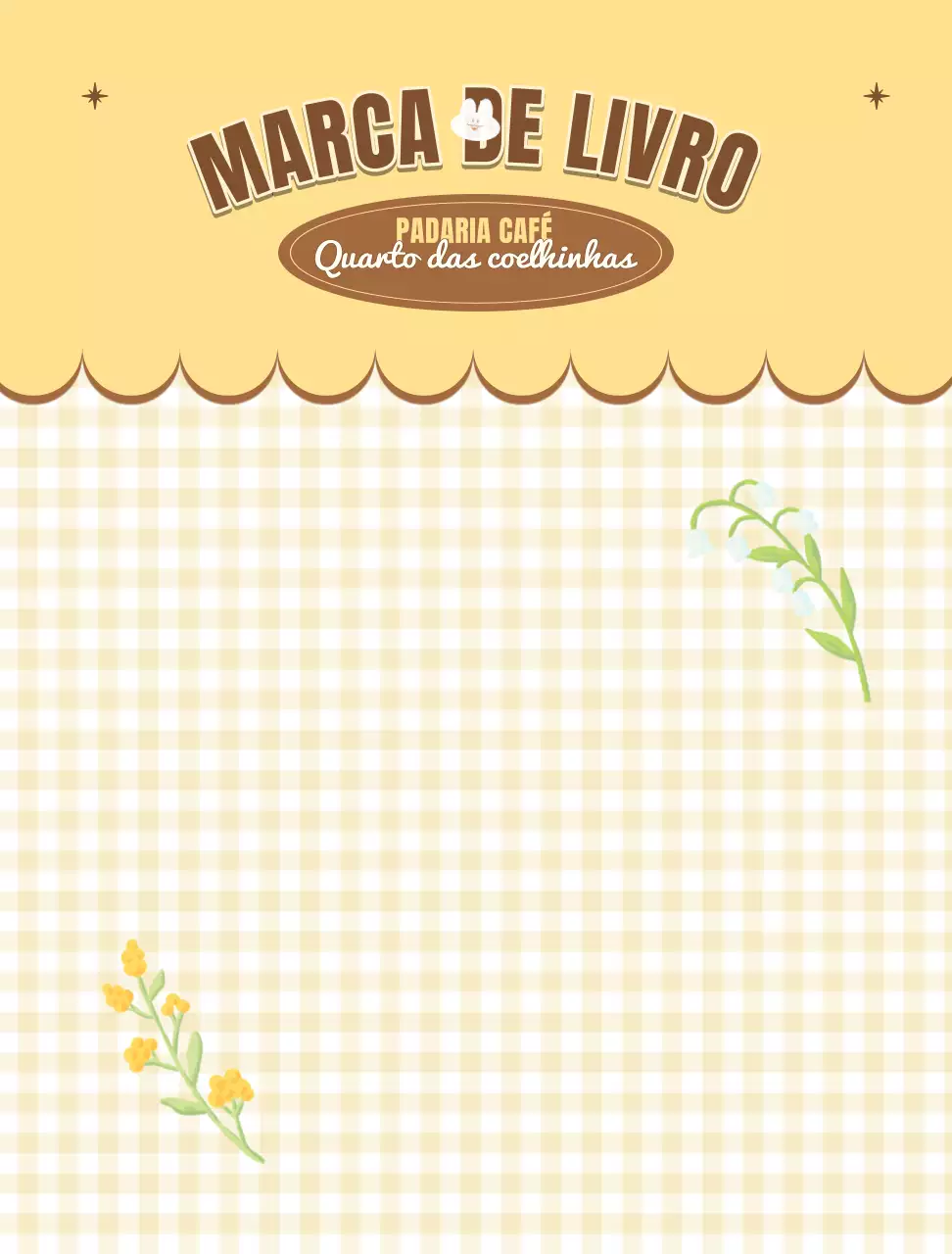 Papel de parede de um marcador de livro de padaria com uma ilustração gira a lápis de cor