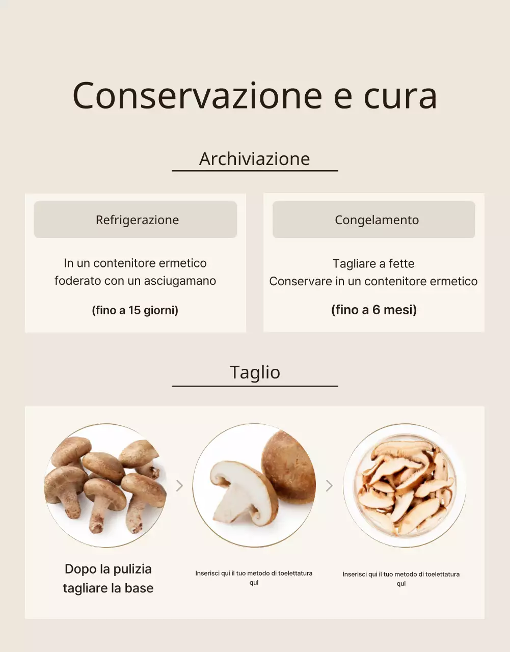 Funghi shiitake marroni e ordinati ad