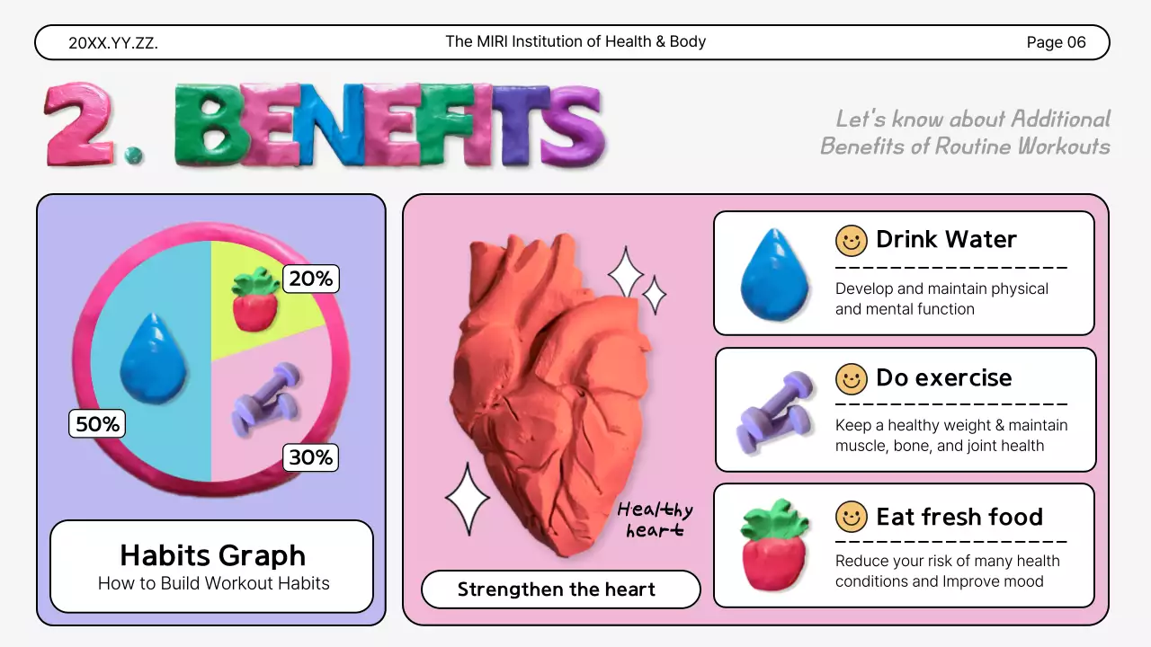 다채로운 대담한 피트니스 가이드라인 프레젠테이션