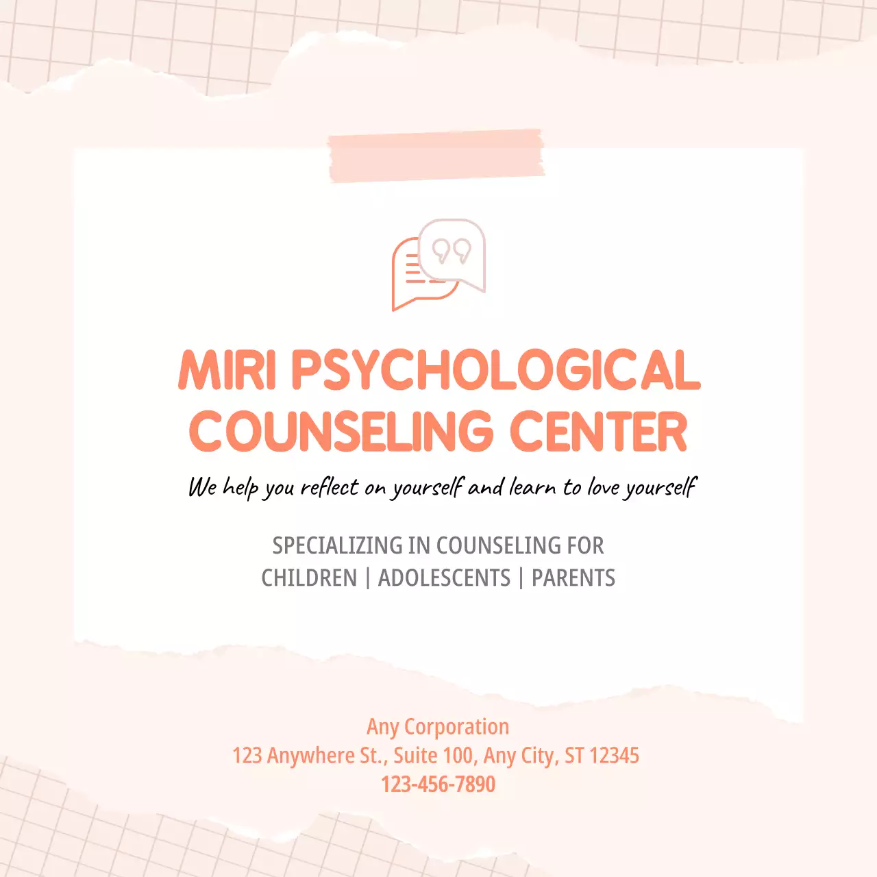 Beige Simple Counseling Advertisement Social Media Post