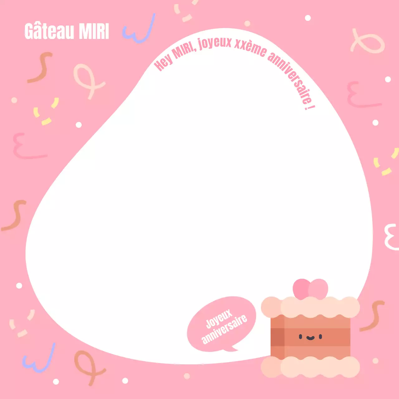 Mignonnes cartes d'anniversaire roses et blanches