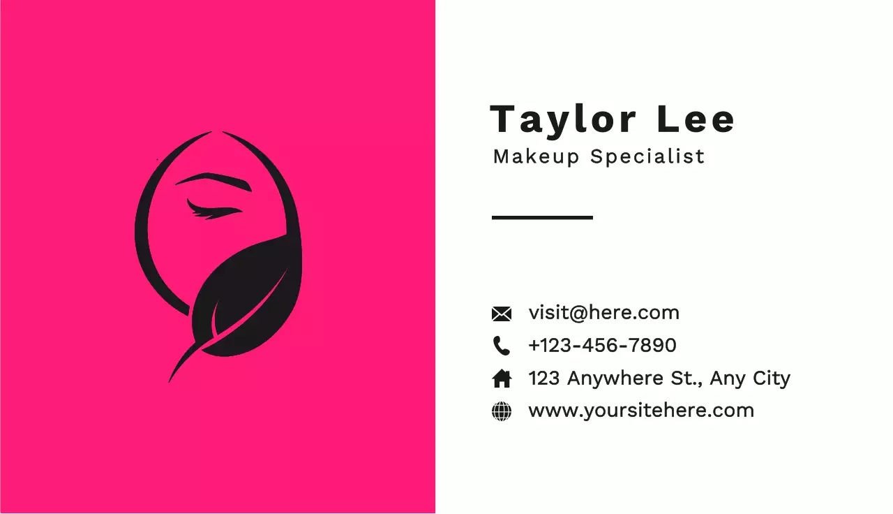 Pink Minimal Business Card