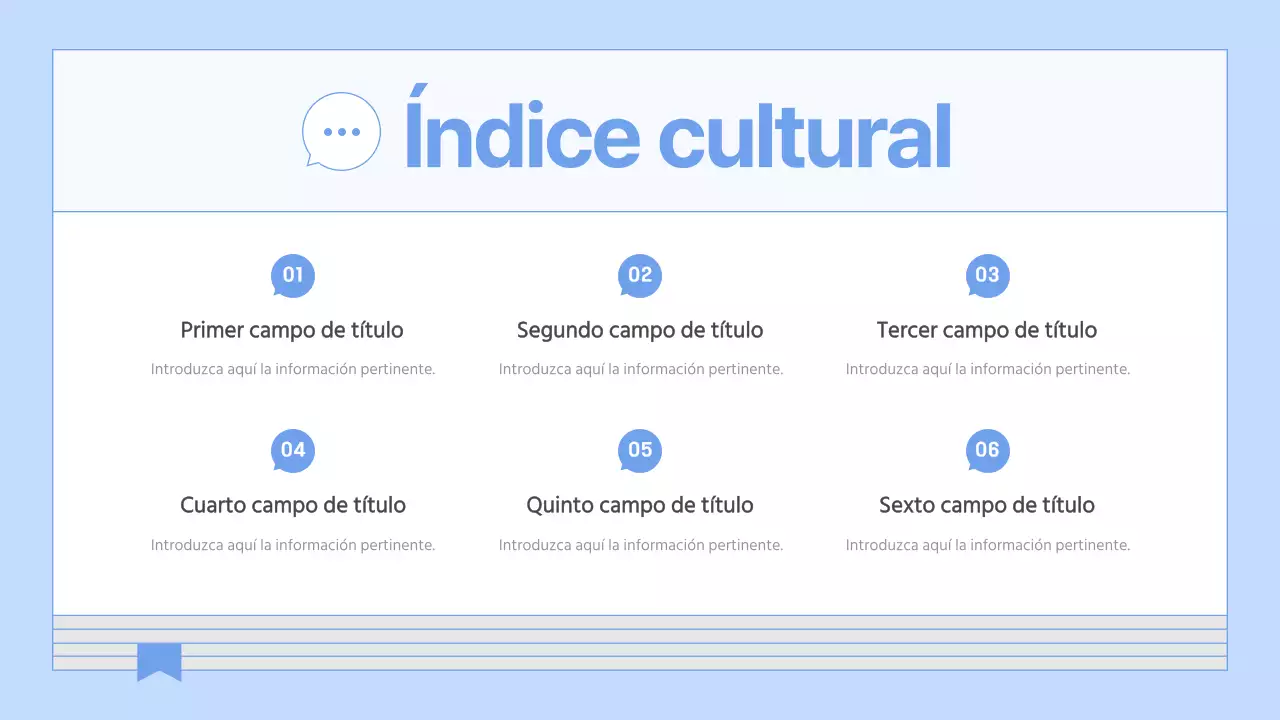 Guía para un libro de cultura empresarial sencillo y de color azul claro