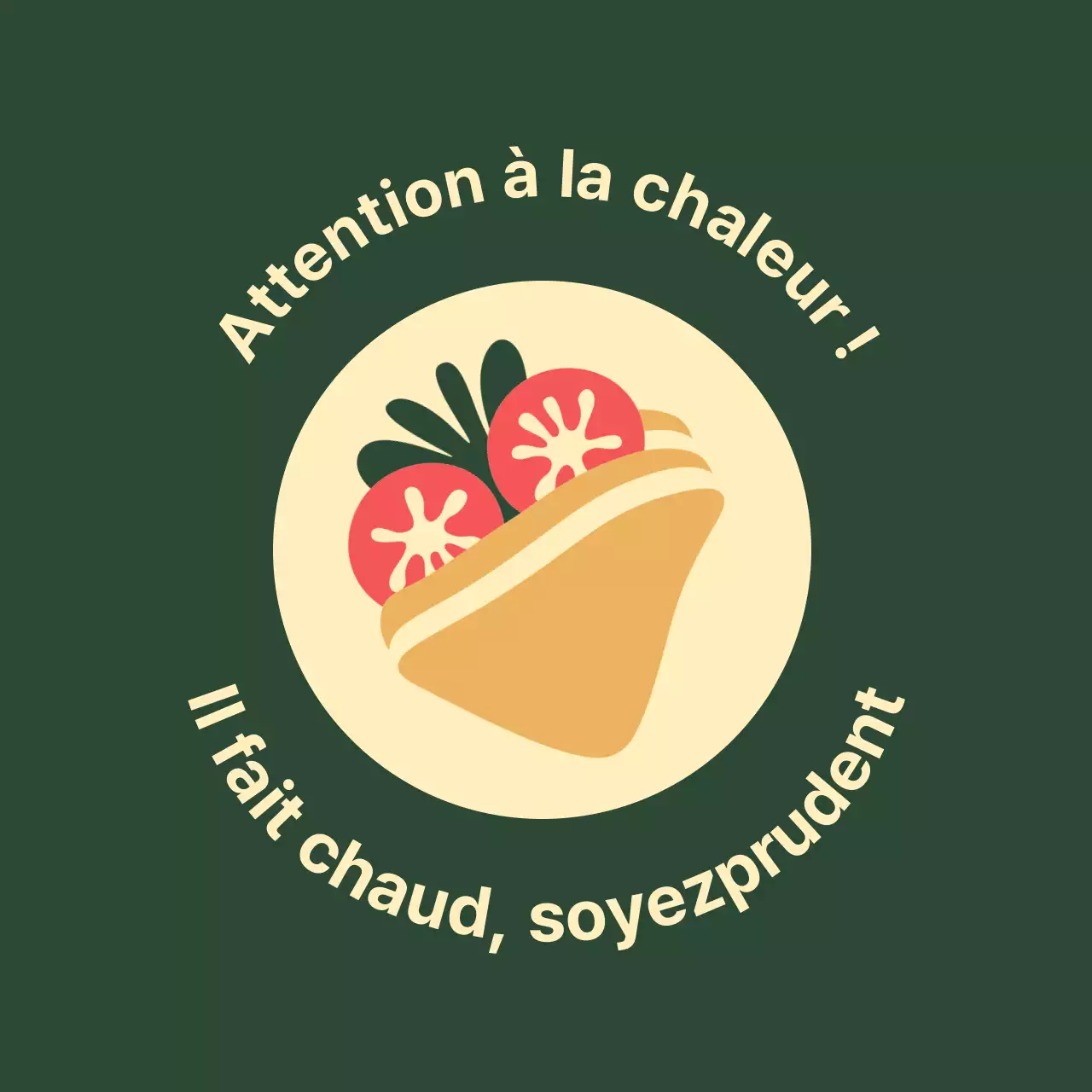 Autocollant pour sandwich de campagne en vert