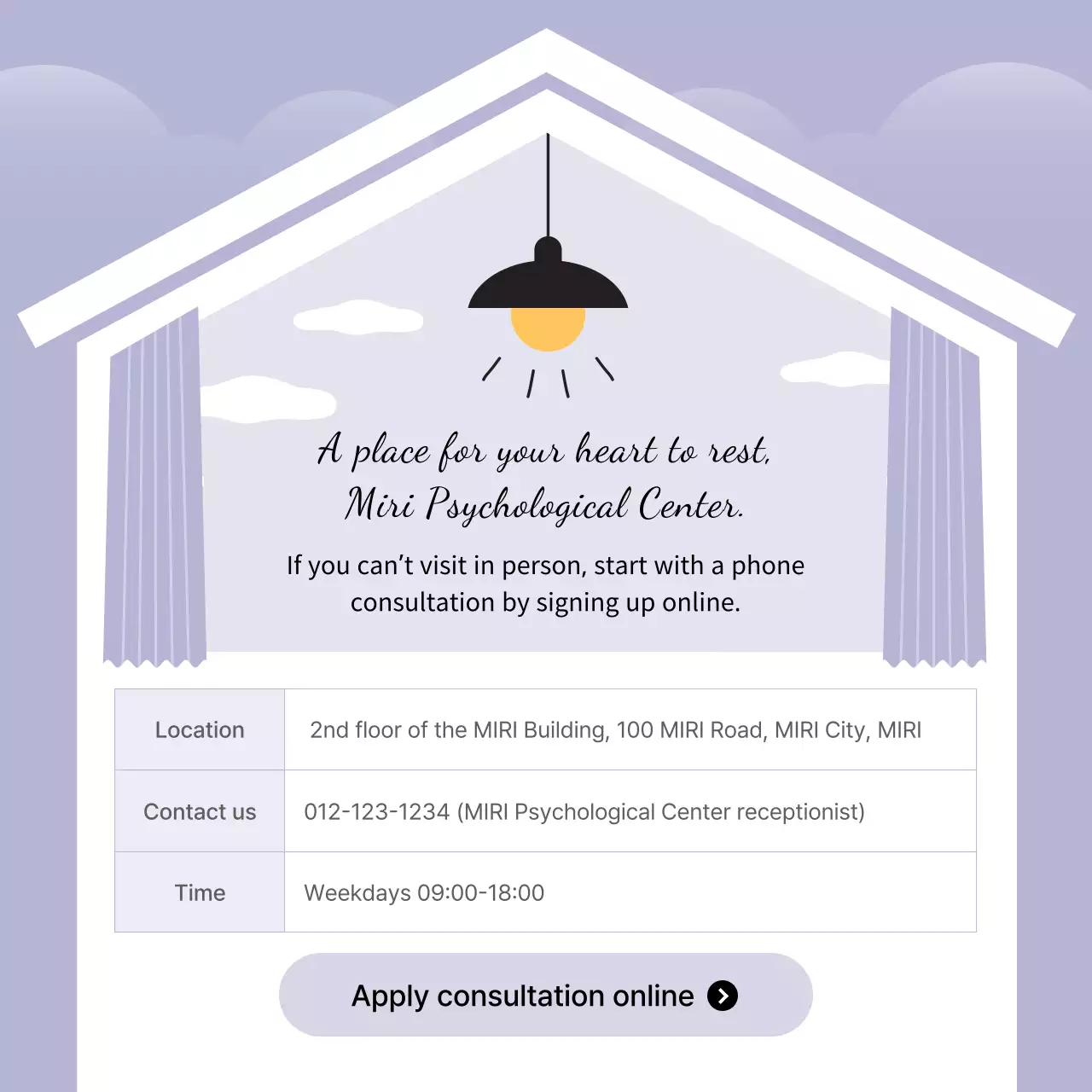 Purple Minimal Counseling Promotion Instagram Carousel