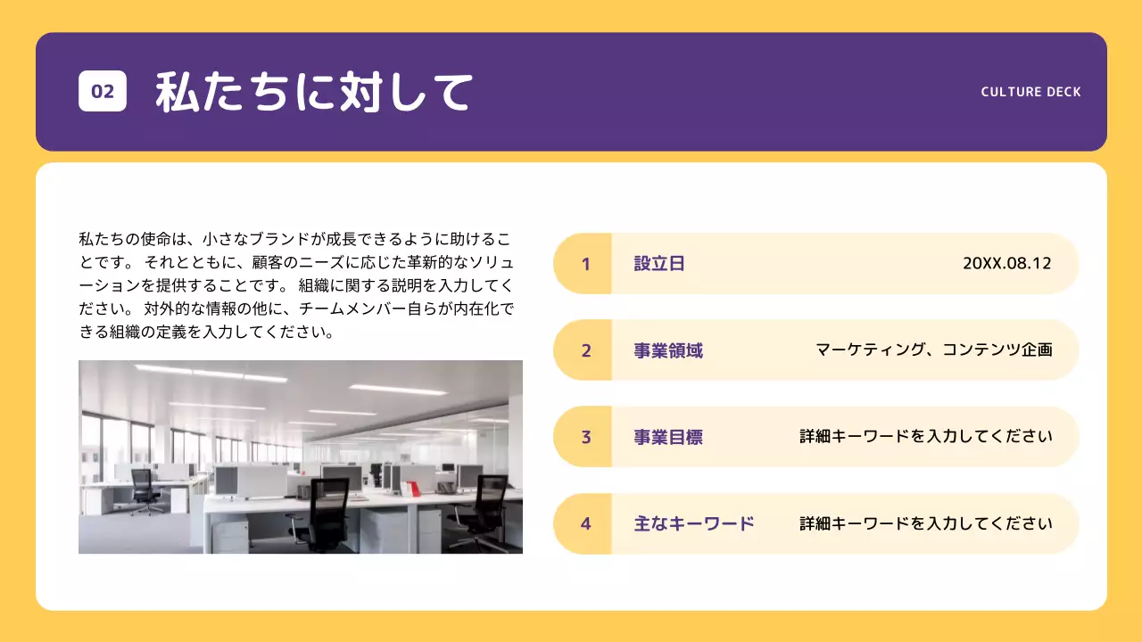 黄色 モダン ビジネス プラン プレゼンテーション