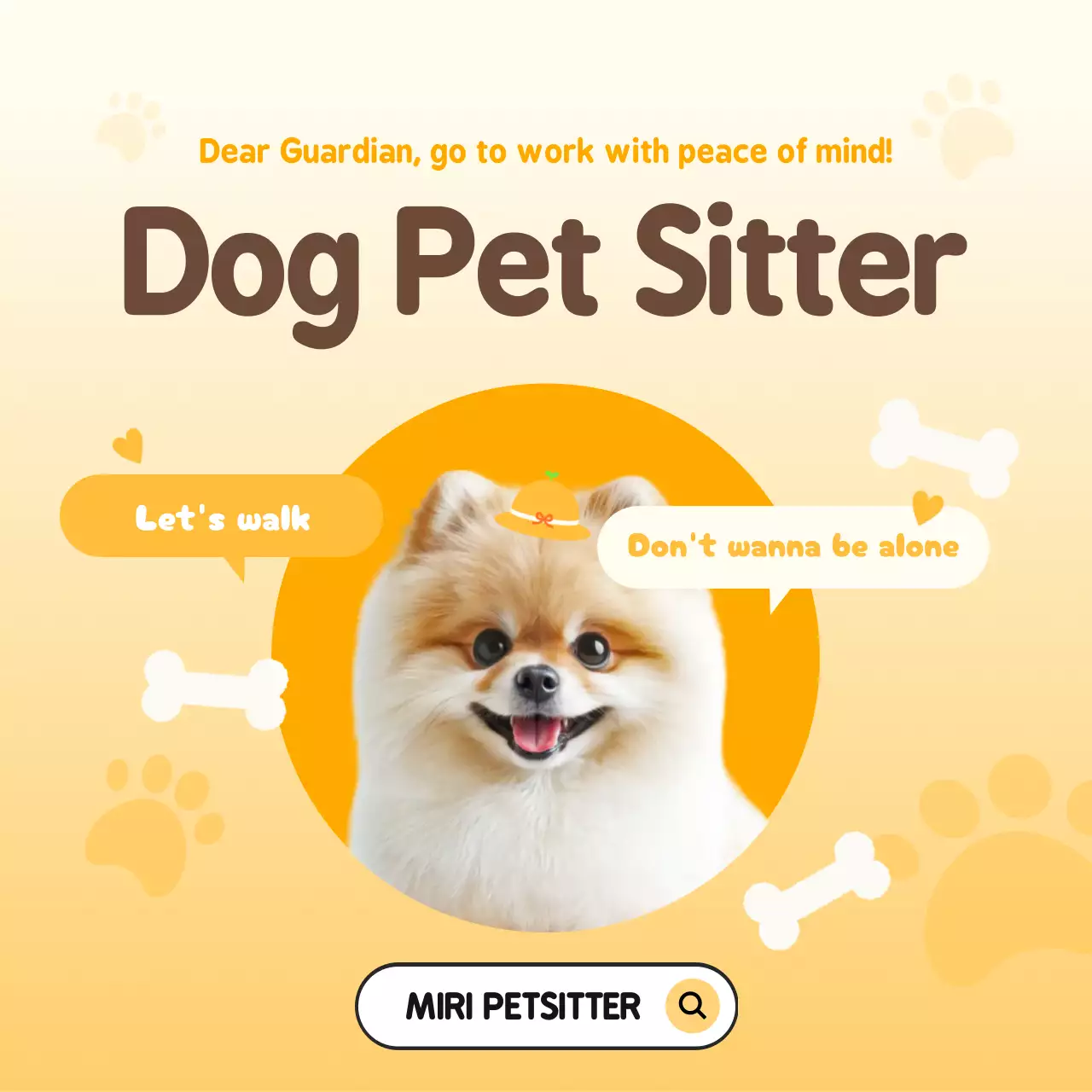 Orange Trendy Pet Promotion Social Media Post