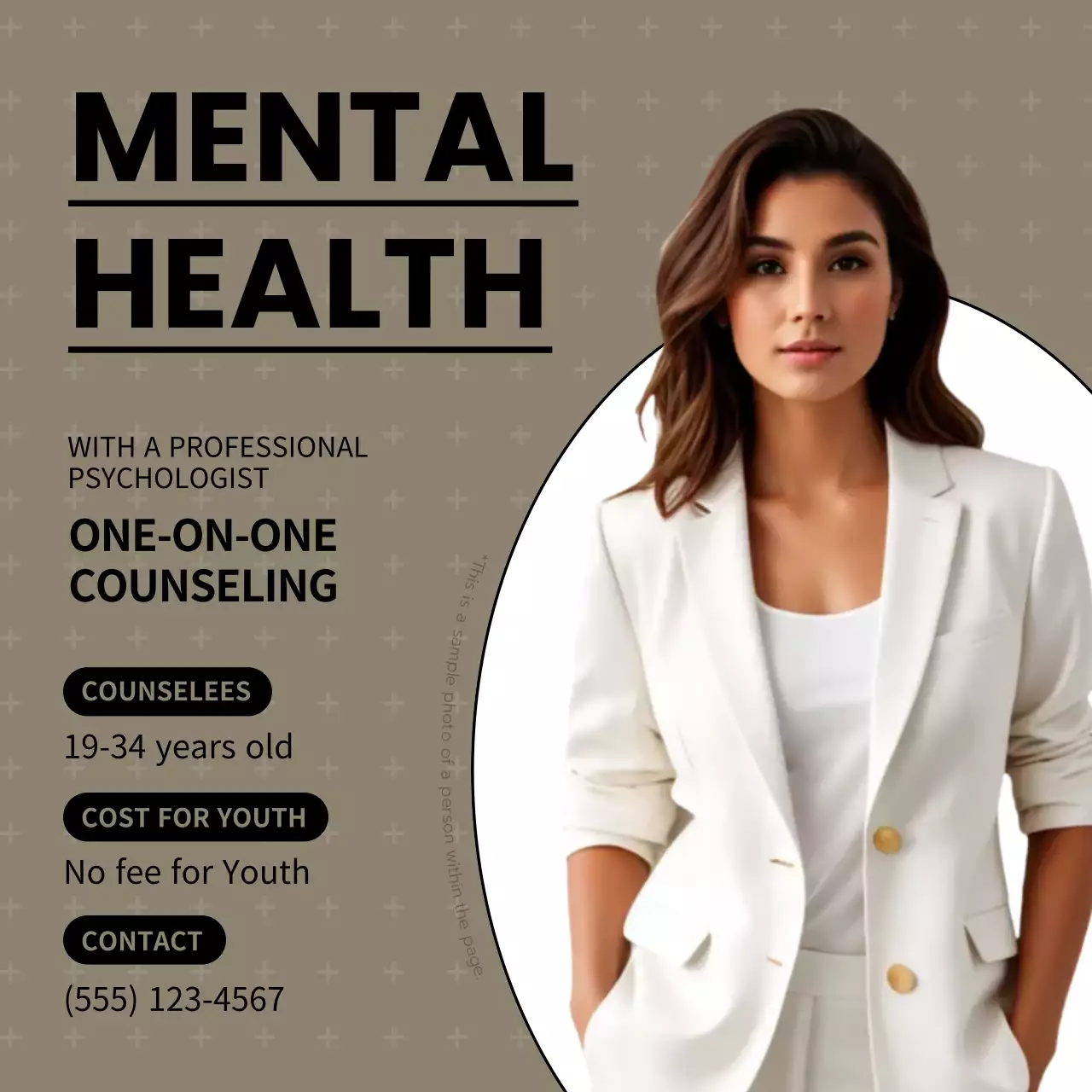 Beige Professional Mental Health Promotion Social Media Post