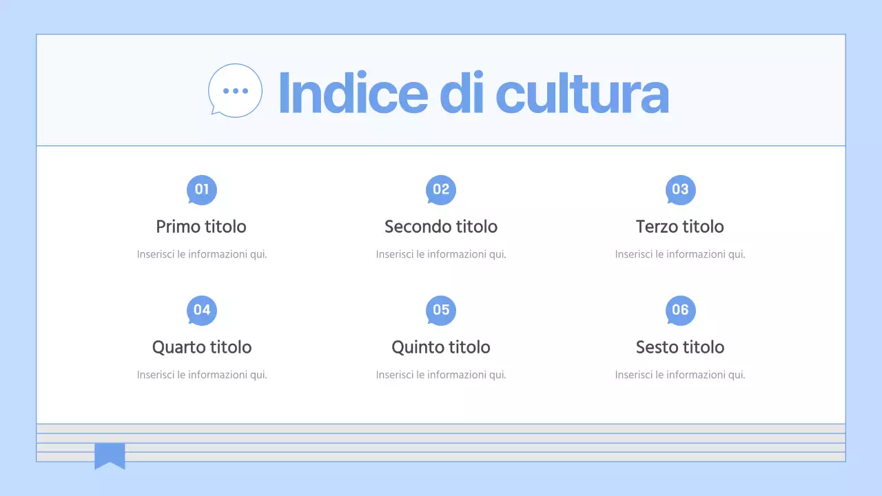 Una guida per un libro di cultura aziendale semplice e di colore blu chiaro