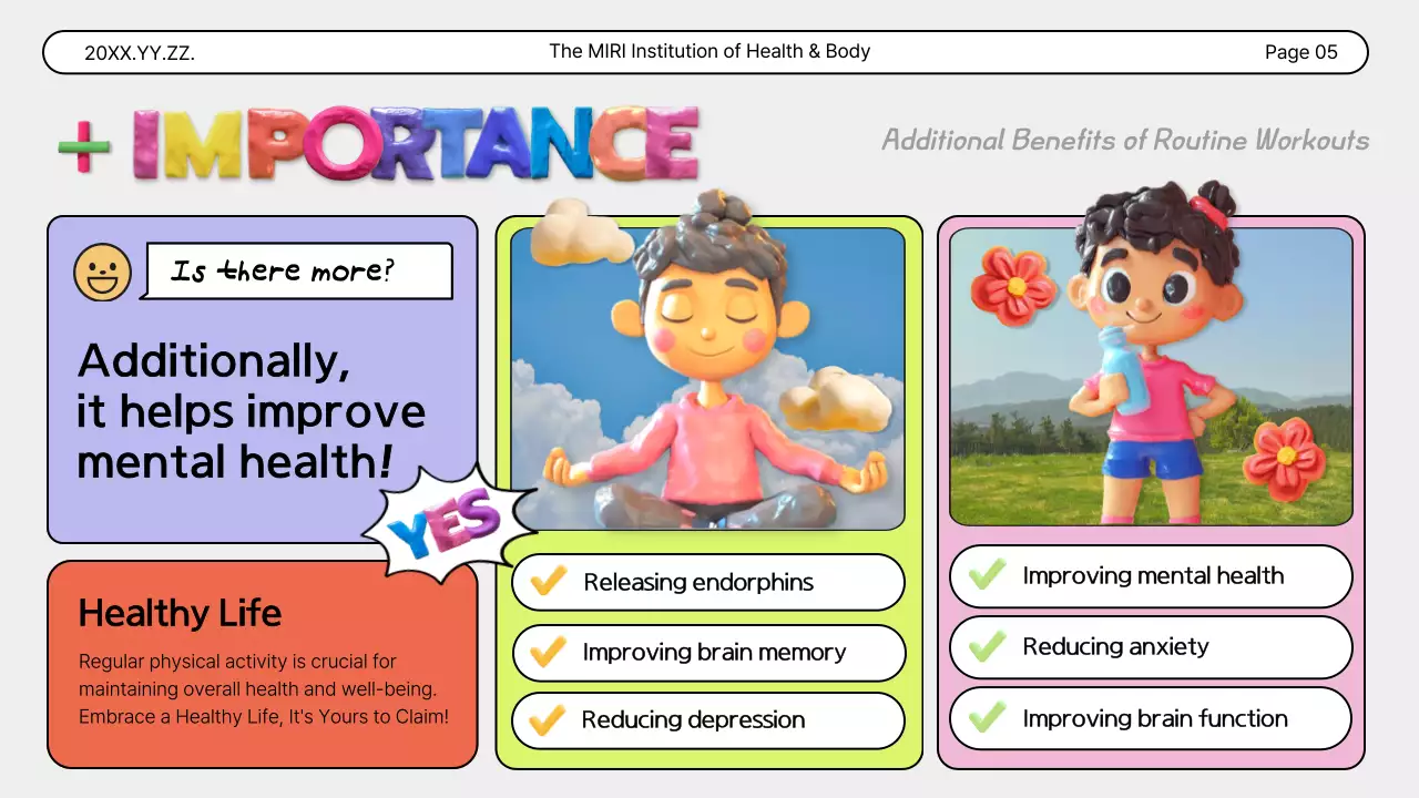 다채로운 대담한 피트니스 가이드라인 프레젠테이션