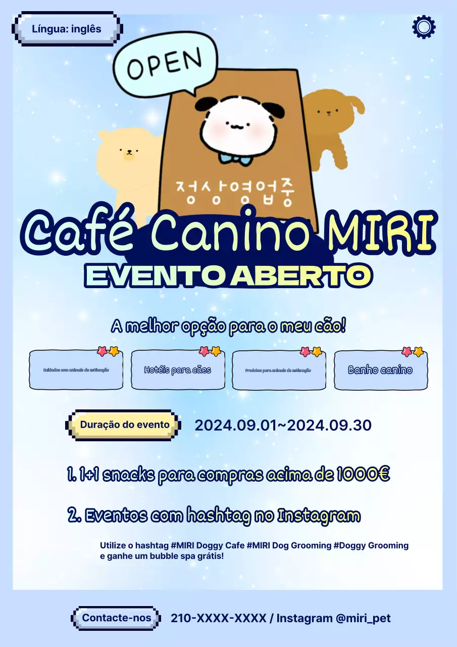Cerimónia de abertura do café light blue dog