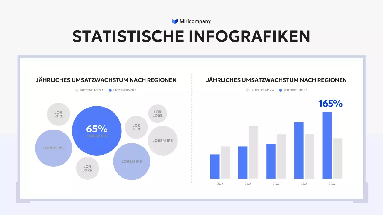 blaue moderne Infografik Bericht