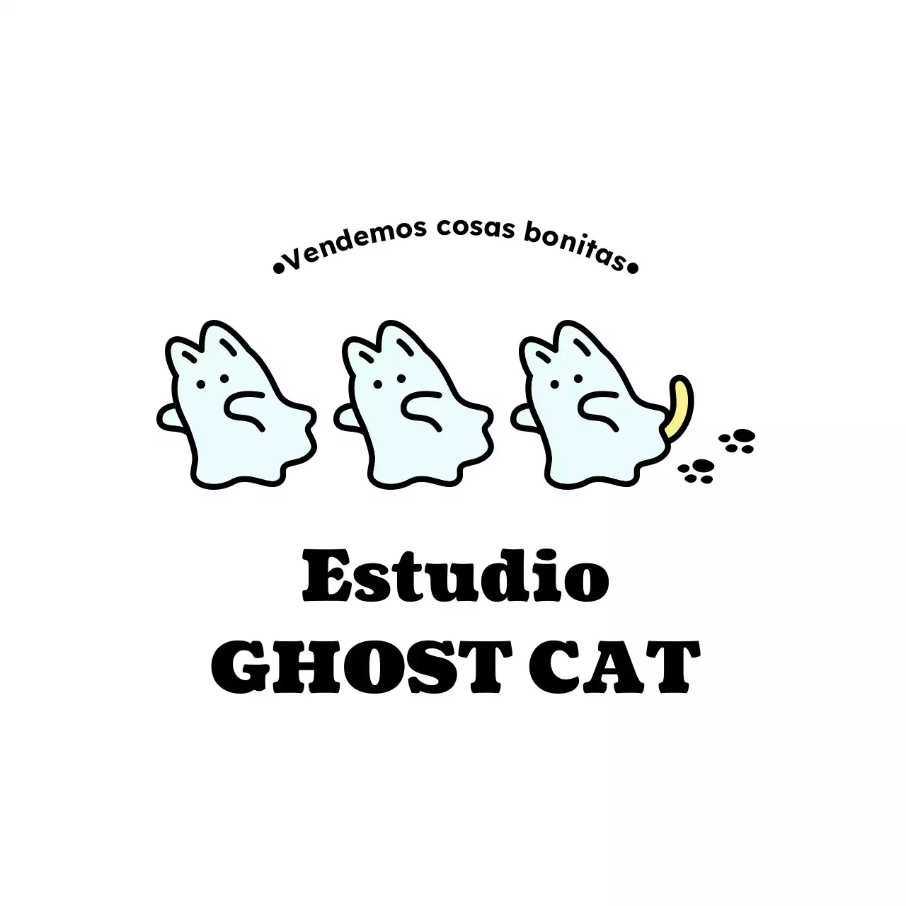 Simpática caja bento con personaje de gato fantasma