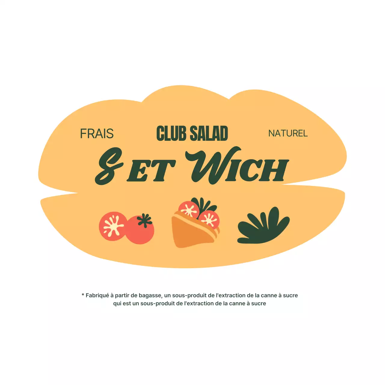 Boîte à sandwich avec logo dans une ambiance naturelle