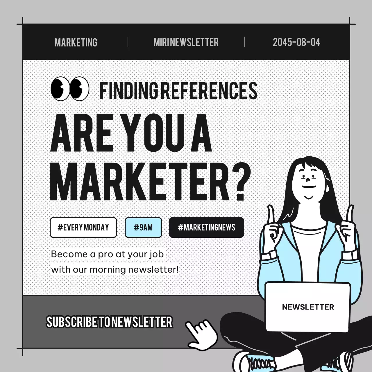 Blue Modern Marketing Newsletter Instagram Carousel