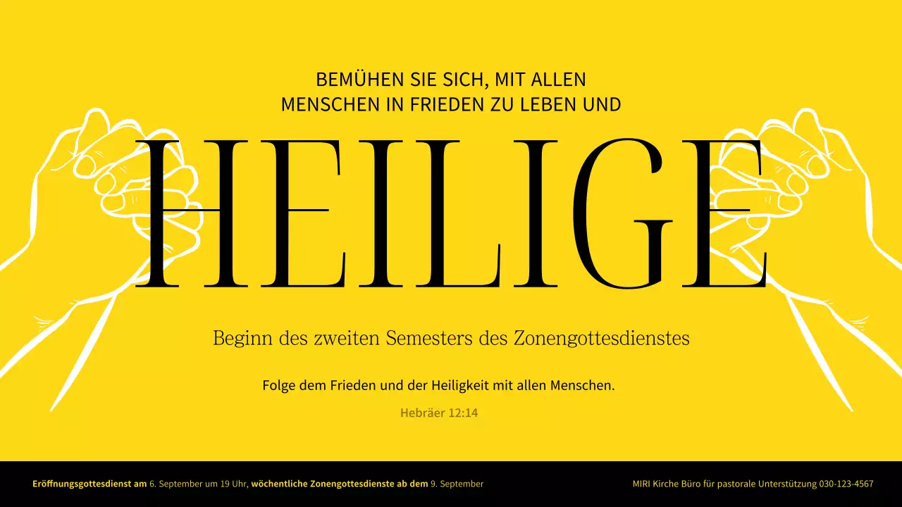 Eine einfache Kirche in Gelb und Schwarz Sitzung 2 Zonale Anbetung Eröffnung MainTitle