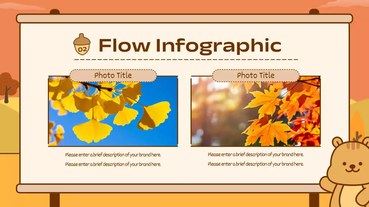 오렌지 귀여운 가을 프리젠테이션