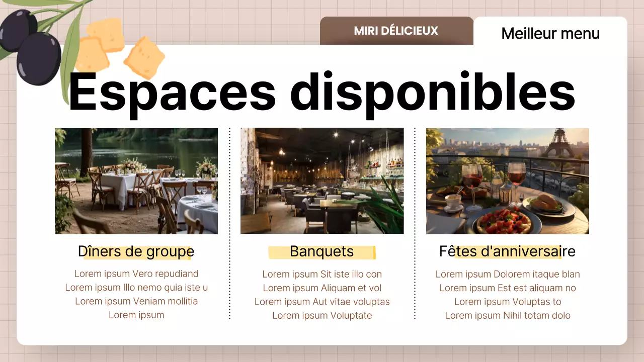 Promouvoir les produits jaunes pour restaurants